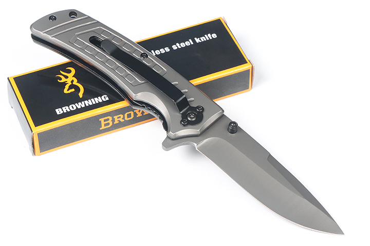 Browning F176 fast opening folding knife grey Titanium surface UD407666
